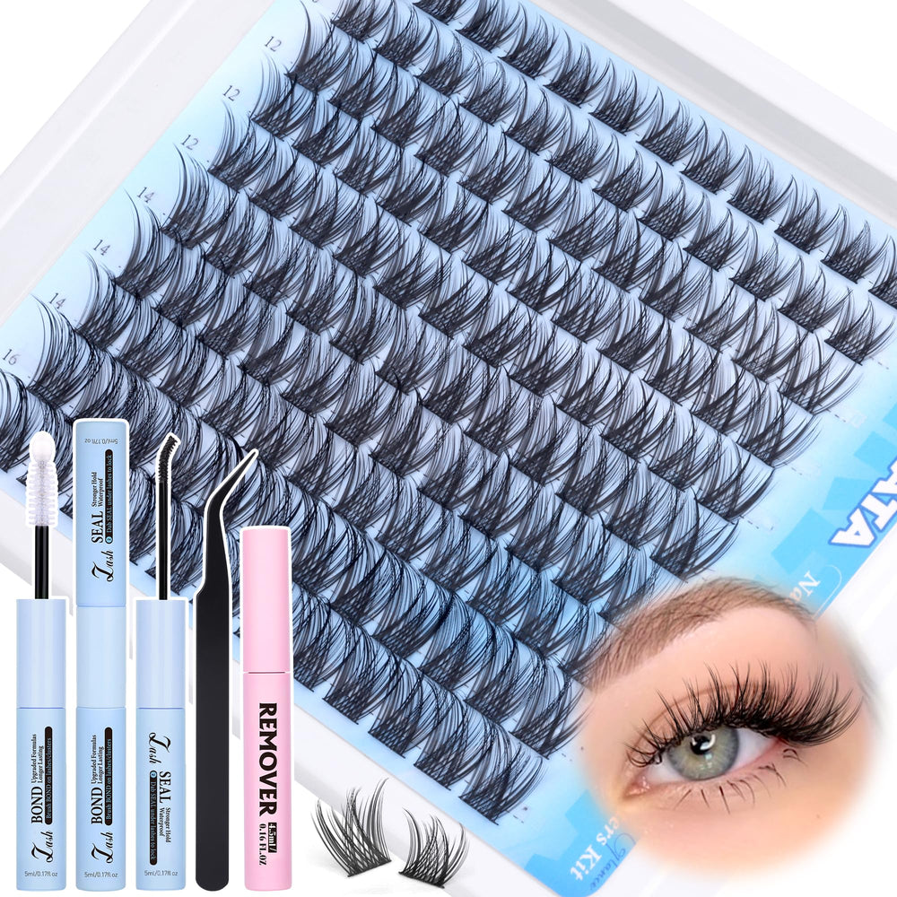 PHKERATA wispy lash clusters 120pcs in 10-16mm for natural cat-eye looks