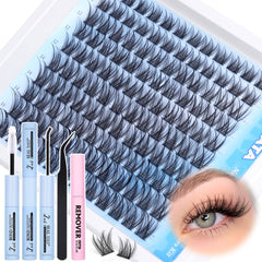 PHKERATA wispy lash clusters 120pcs in 10-16mm for natural cat-eye looks