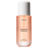 PHLUR Missing Person bottle closeup showing luxe hydration for smooth skin.
