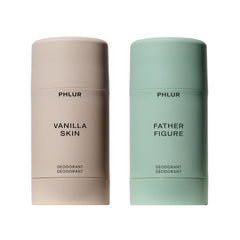 PHLUR Vanilla Skin deodorant stick front view, premium natural odor protection.