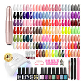 Phoenixy 53 Pcs gel nail polish kit with vibrant colors for at home manicures.