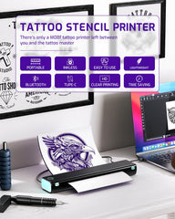 Phomemo M08F inkless thermal printing delivers clean stencils without ink mess.