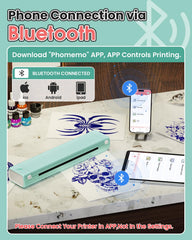 Phomemo M08F includes 10-sheets transfer paper for immediate stencil transfers and cleaner lines.