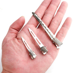 PHSZZ silver alligator hair clip closeup showing sturdy spring grip for secure hold
