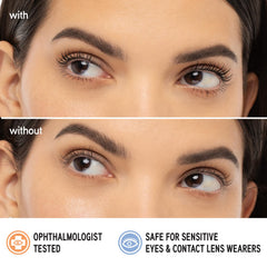 Physicians Formula Butter Blowout lashes under lens shows curling potential