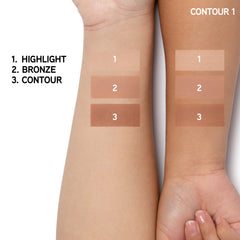 Physicians Formula Butter Bronzer Contour Palette blending on skin for natural, radiant finish.
