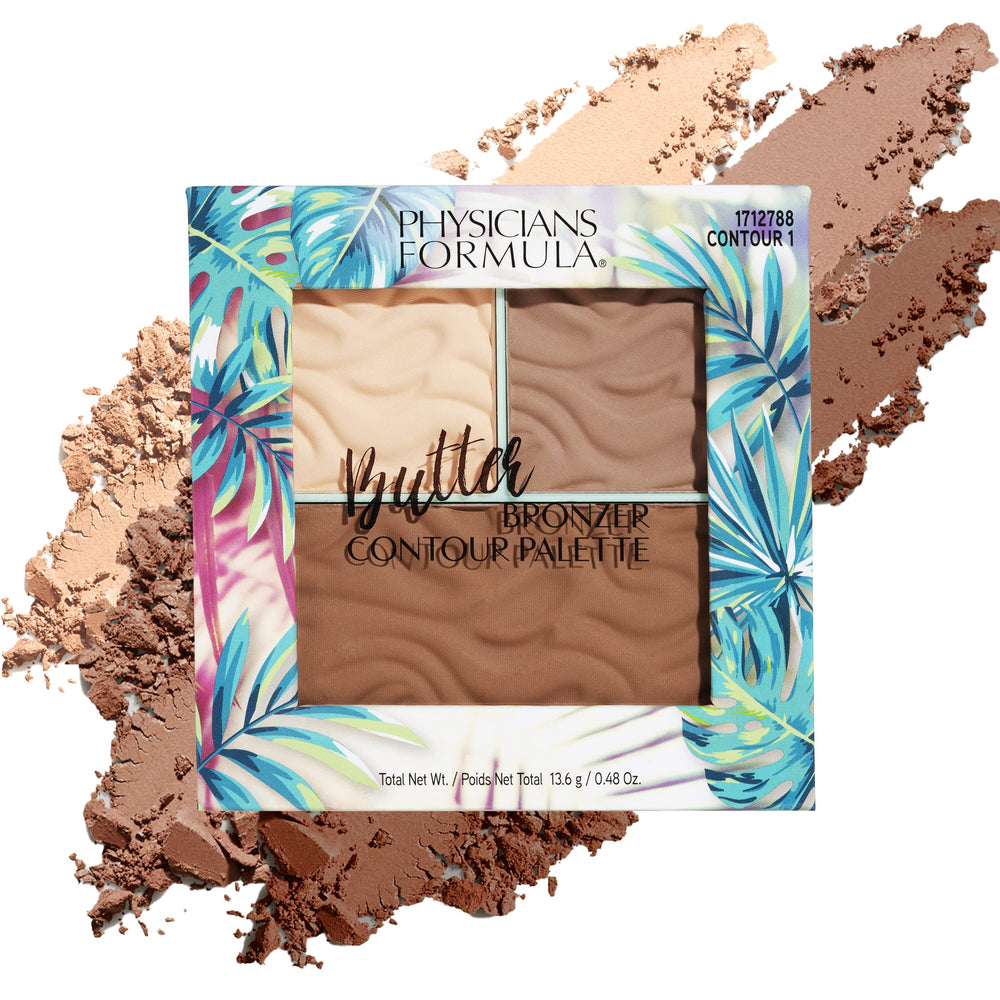Physicians Formula Butter Bronzer Contour Palette open compact with three blendable shades for contour and glow.