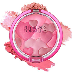 Physicians Formula Happy Booster blush Rose compact with radiance pearls for glow.