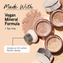 Physicians Formula Mineral Wear Powder close-up emphasizes a soft satin finish.