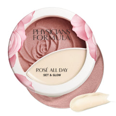 Physicians Formula Rose All Day Glow powder compact adds soft radiance for all skin tones
