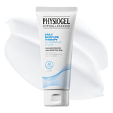 PHYSIOGEL facial moisturizer jar open showing lightweight hydration for sensitive skin.