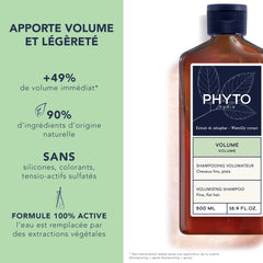 Rich PHYTO VOLUME foam delivers gentle cleansing and body.