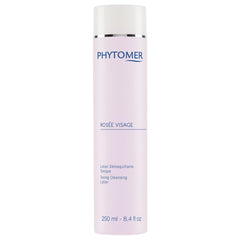 Phytomer Rosee Visage bottle front highlights alcohol-free makeup removal and toning benefits.