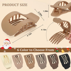 Phyzylvia large flat hair clip front view showcases wide opening for thick hair sections
