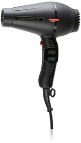 Pibbs Twin Turbo 3800 ionic-ceramic dryer promoting shinier hair.