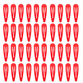 PIDOUDOU 40-count red metal snap hair clips close-up showing secure grip for thick or fine hair.