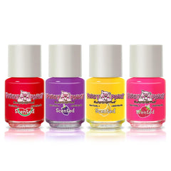 Piggy Paint scented 4-pack mini bottles ideal for on-the-go nail art.