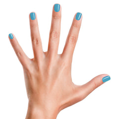 Piggy Paint Sea-quin matte finish on tiny nails highlighting non-toxic appeal.