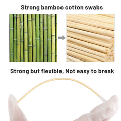 Pingmic long 6-inch cotton swabs with bamboo sticks for reaching tight corners