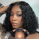 Pinketer wear-and-go bob wig deep wave closeup shows natural shine and flexible styling