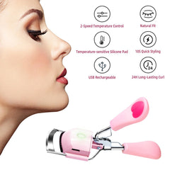 Pinkiou heated eyelash curler blue indicator helps lift with confidence