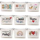 Pinkunn nurse makeup bag patterns highlight cheerful motifs, perfect for organizing cosmetics