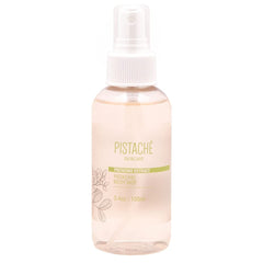 Pistache Skincare pistachio oil body mist bottle shows travel-friendly 3.4 oz size for daily refreshment