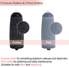 Piwerod Pedi Roller coarse roller demonstrates effective removal of thick calluses on heels.