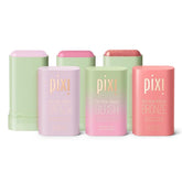 Pixi Beaming Bliss trio packaging close-up, travel-ready glow kit for on-the-go makeup.