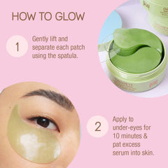 Pixi Day Eye Patch hydrogel application demonstrates daytime refreshing use.