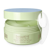 Pixi DetoxifEYE patches applying cucumber hydration around the eyes