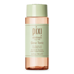 Pixi Glow Tonic bottle shows the 3.4 oz size for daily brightening routine.