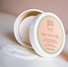 Pixi Glow Tonic to-Go pads shown for gentle exfoliation.