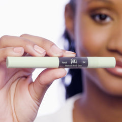 Pixi Natural Brow Duo packaging highlights dual pencil and gel for versatile styling.