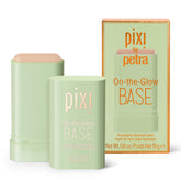 Pixi On-the-Glow Base bottle showing portable hydration for on-the-go wear.