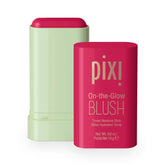 Pixi On-the-Glow Blush Ruby tube cap closeup showing hydrating formula for cheeks.