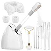Pjordo facial steamer kit mist close up highlighting deep hydration potential.