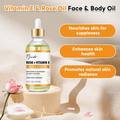 Pjordo Vitamin E Rose Oil on skin delivers nourishing moisture
