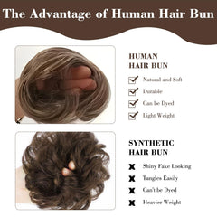 PKRFCJ clip-on buns for women natural look and easy styling