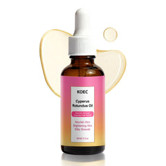 PKQLQ Cyperus Rotundus Oil bottle closeup showing pure organic formula for skin.