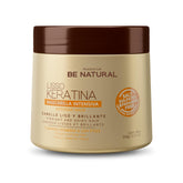 PLACENTA LIFE Be Natural Liso Keratina mask bottle for silky, frizz-free hair.