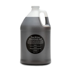 Plant Guru African Black Soap Liquid bottle with natural Ghanaian ingredients for cleansing.