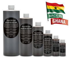 Plant Guru African Black Soap liquid lather shows rich foam for cleansing face and body