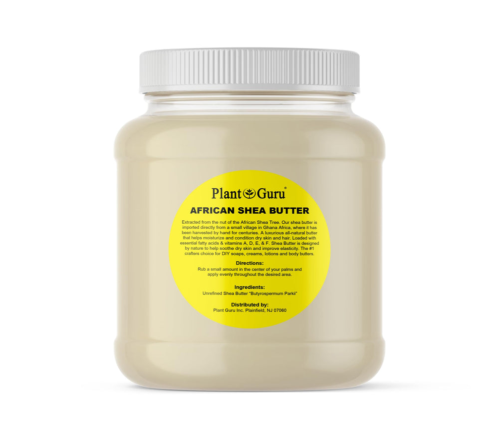 Plant Guru Raw African Shea Butter 3 lbs packaging for bulk DIY skincare benefits