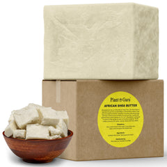 Plant Guru raw African shea butter block close-up for daily moisturization