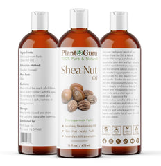 Plant Guru Shea Nut Oil being applied to skin for hydration and softness.