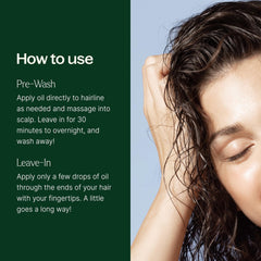 Plant Therapy castor-oil glass bottle dropper shows smooth, hydrating hair conditioning.