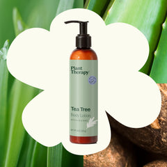 Plant Therapy Tea Tree Body Lotion ingredients: Aloe, Shea, Sunflower
