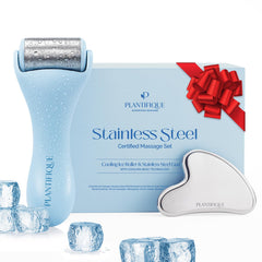 Plantifique facial ice roller top view for cooling and puffiness relief.