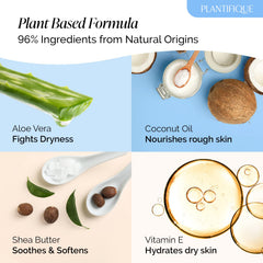Plantifique foot mask Shea butter application closeup showing nourishing cream.